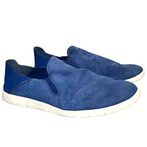 Men's Blue Slip-On Shoes Slippers Suede Fur Lined Size 13 US
